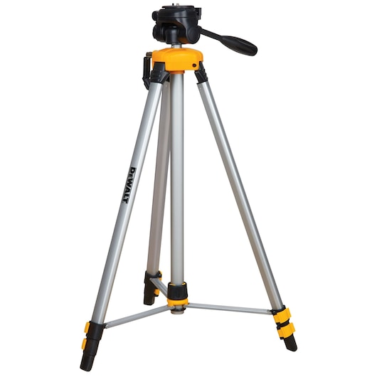Profile of laser tripod with tilting head.